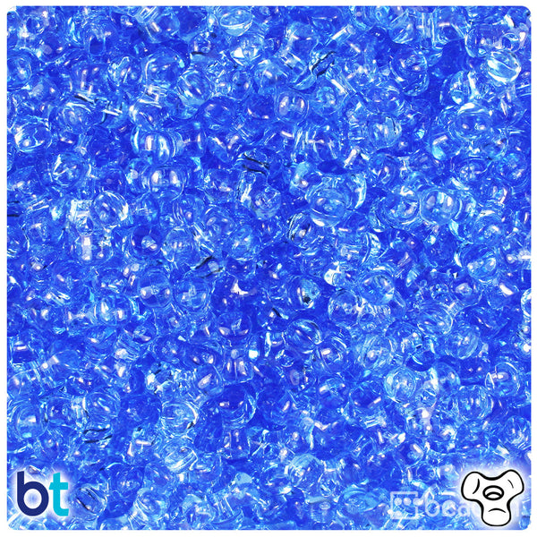 BeadTin Medium Sapphire Transparent 11mm TriBead Plastic Craft Beads (500pcs)