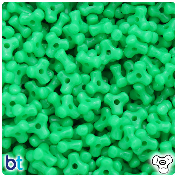 BeadTin Grasshopper Neon Bright 11mm TriBead Plastic Craft Beads (500pcs)