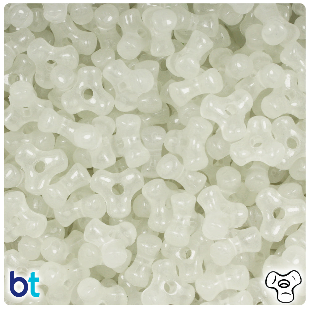 BeadTin Night Glow-in-the-Dark 11mm TriBead Plastic Craft Beads (500pcs)