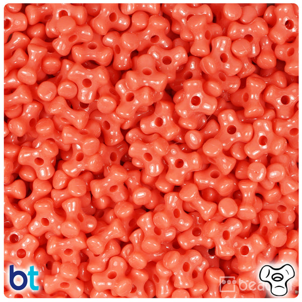 BeadTin Coral Opaque 11mm TriBead Plastic Craft Beads (500pcs)