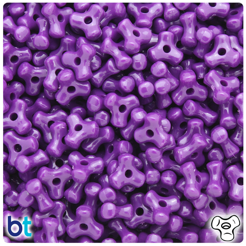 BeadTin Plum Neon Bright 11mm TriBead Plastic Craft Beads (500pcs)