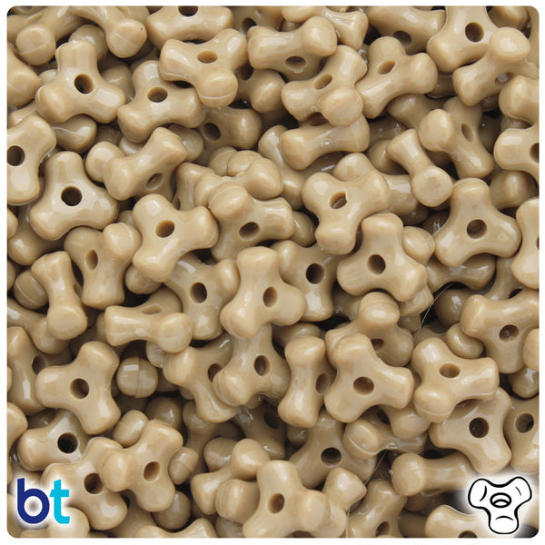 BeadTin Khaki Opaque 11mm TriBead Plastic Craft Beads (500pcs)