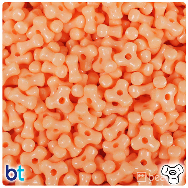 BeadTin Peach Opaque 11mm TriBead Plastic Craft Beads (500pcs)