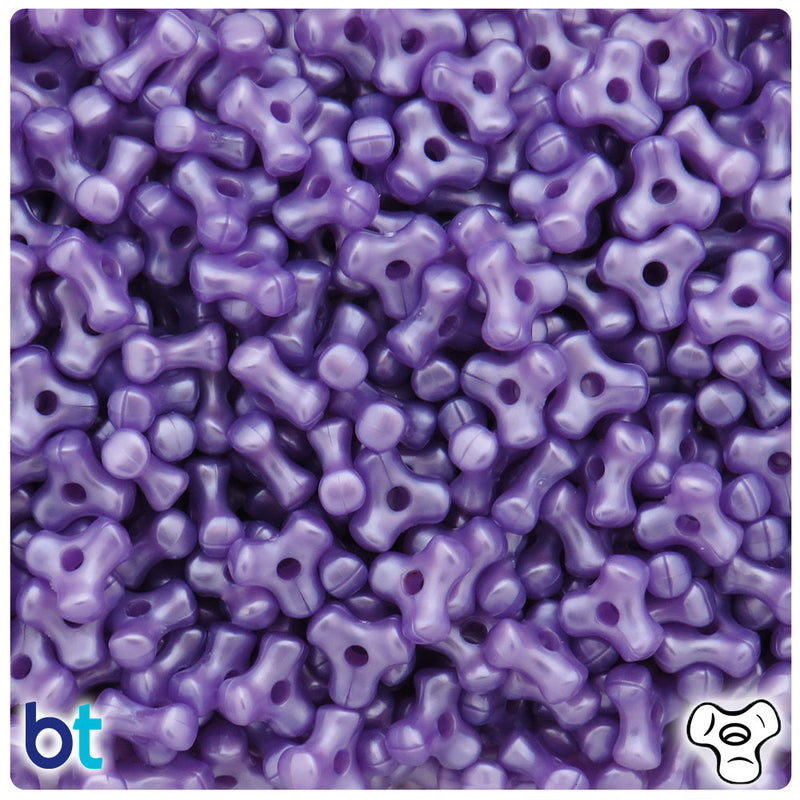 BeadTin Light Purple Pearl 11mm TriBead Plastic Craft Beads (500pcs)