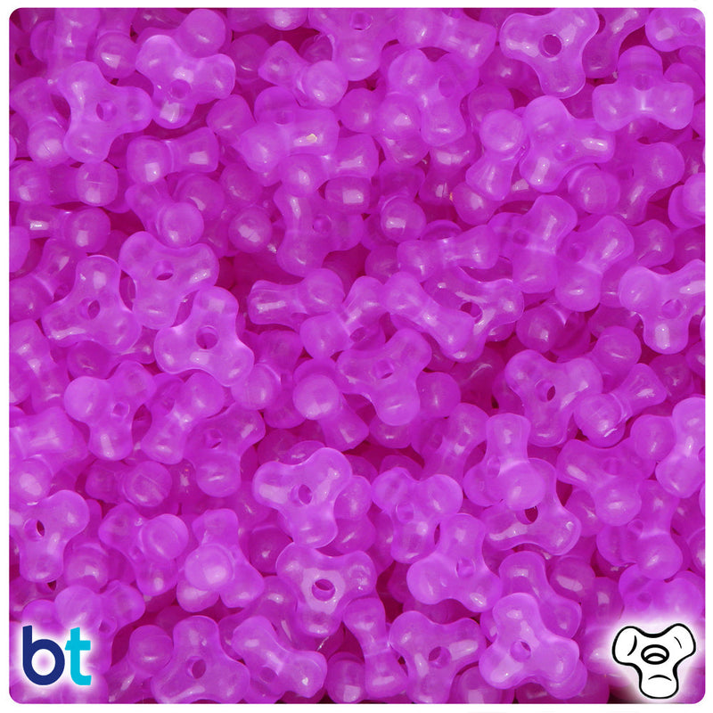 BeadTin Purple Glow 11mm TriBead Plastic Craft Beads (500pcs)