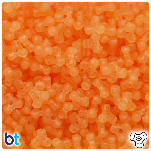 BeadTin Orange Glow 11mm TriBead Plastic Craft Beads (500pcs)