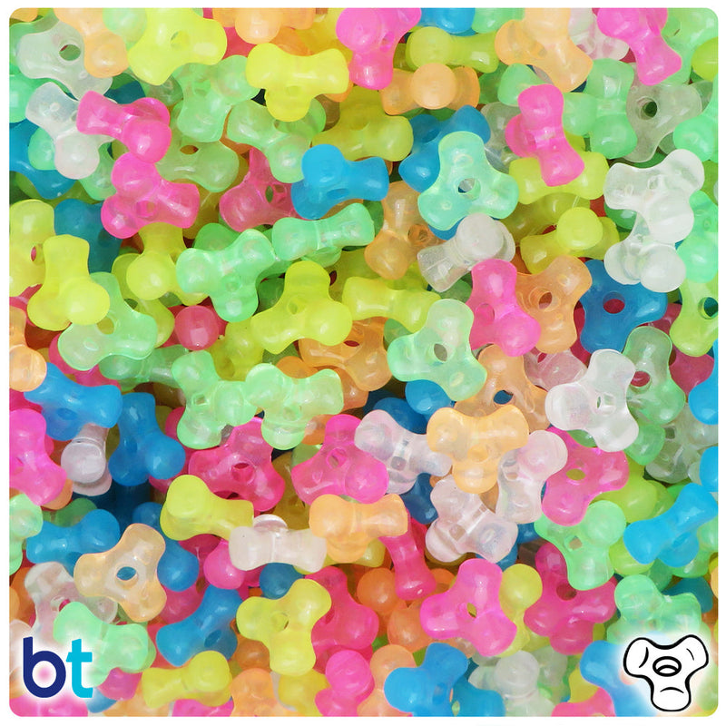 BeadTin Glow Mix 11mm TriBead Plastic Craft Beads (500pcs)