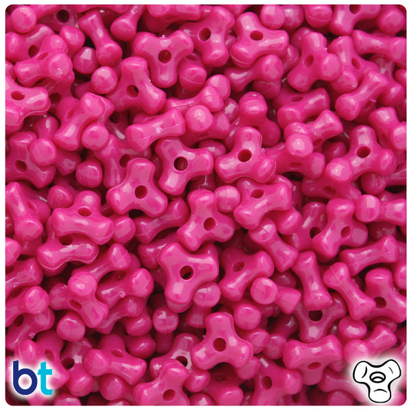 BeadTin Mulberry Opaque 11mm TriBead Plastic Craft Beads (500pcs)