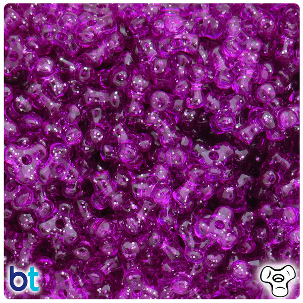 BeadTin Lilac Sparkle 11mm TriBead Plastic Craft Beads (500pcs)