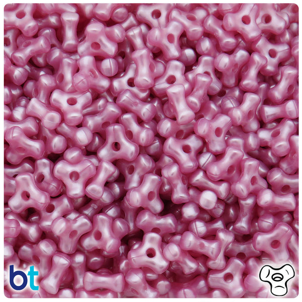 BeadTin Mauve Pearl 11mm TriBead Plastic Craft Beads (500pcs)