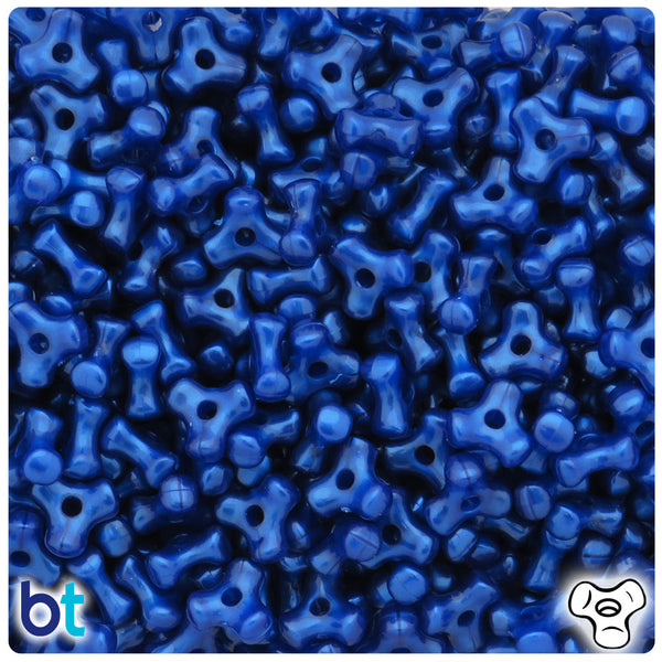 BeadTin Cobalt Pearl 11mm TriBead Plastic Craft Beads (500pcs)