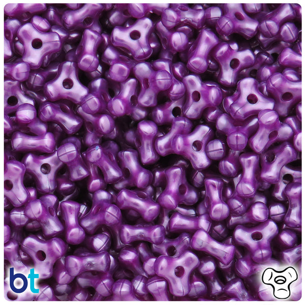 BeadTin Violet Pearl 11mm TriBead Plastic Craft Beads (500pcs)