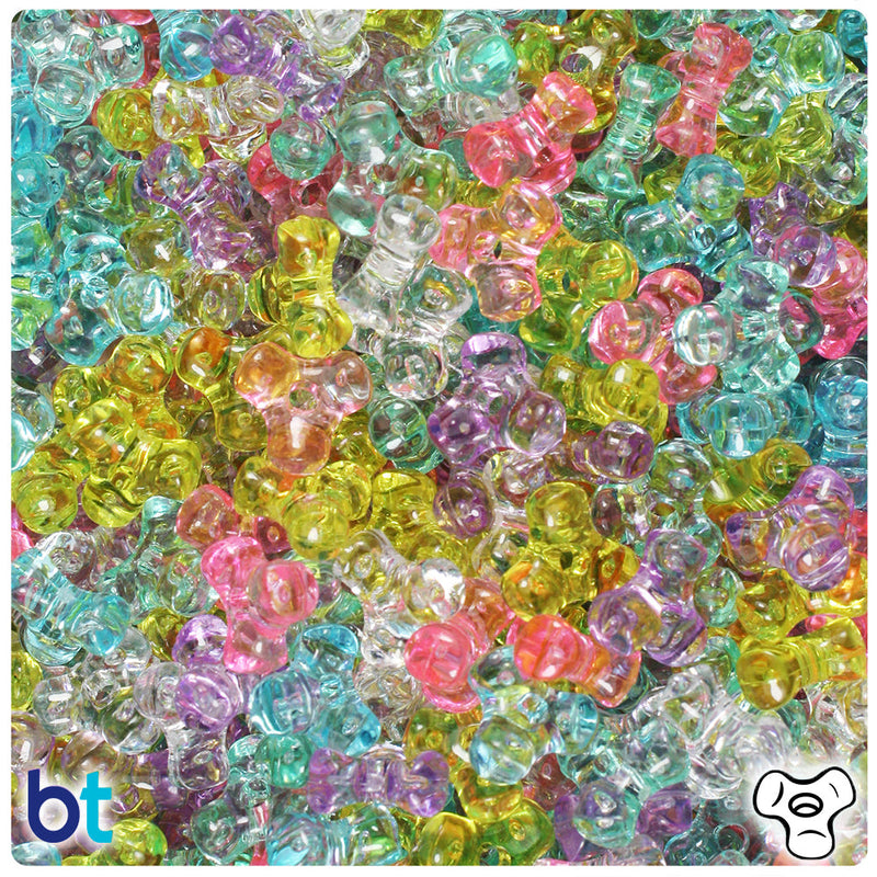 BeadTin Pastel Transparent Mix 11mm TriBead Plastic Craft Beads (500pcs)