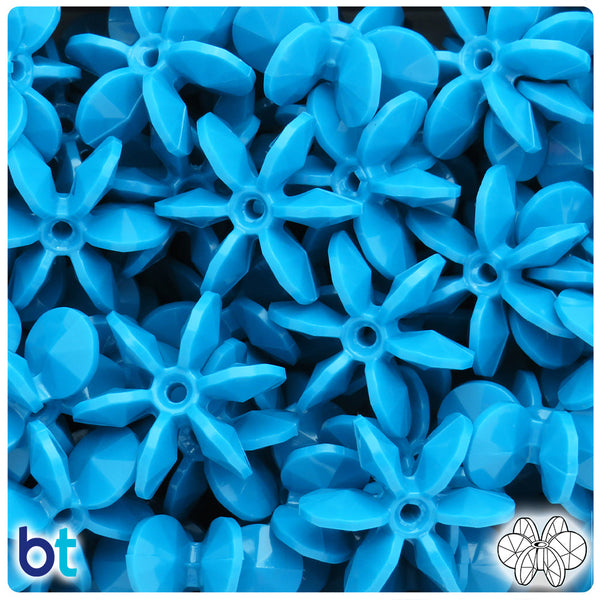 BeadTin Dark Turquoise Opaque 25mm SunBurst Plastic Craft Beads (80pcs)