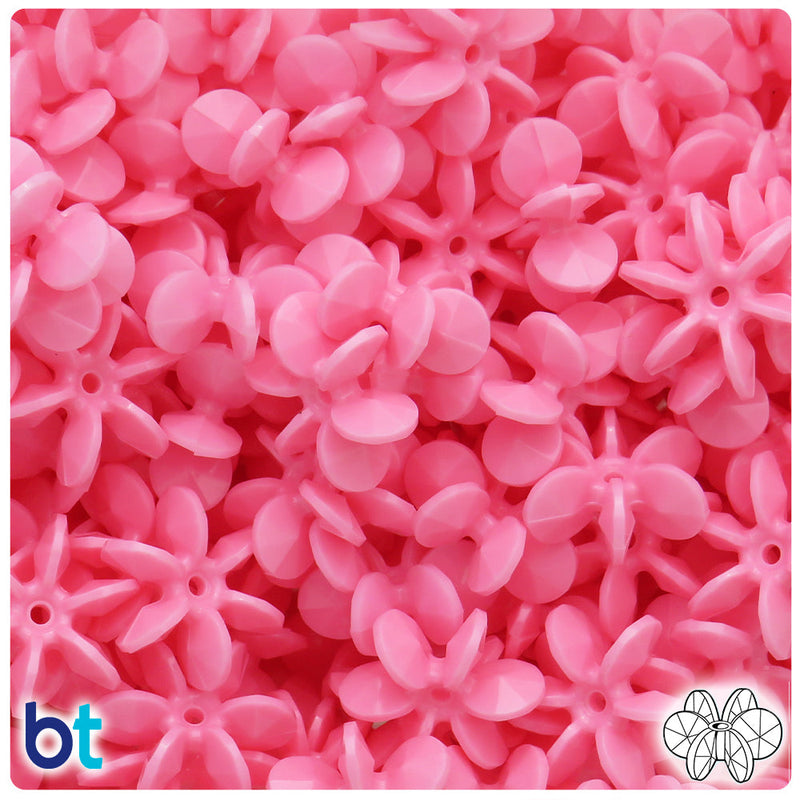 BeadTin Baby Pink Opaque 18mm SunBurst Plastic Craft Beads (135pcs)