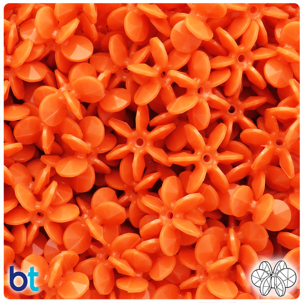 BeadTin Coral Opaque 18mm SunBurst Plastic Craft Beads (135pcs)