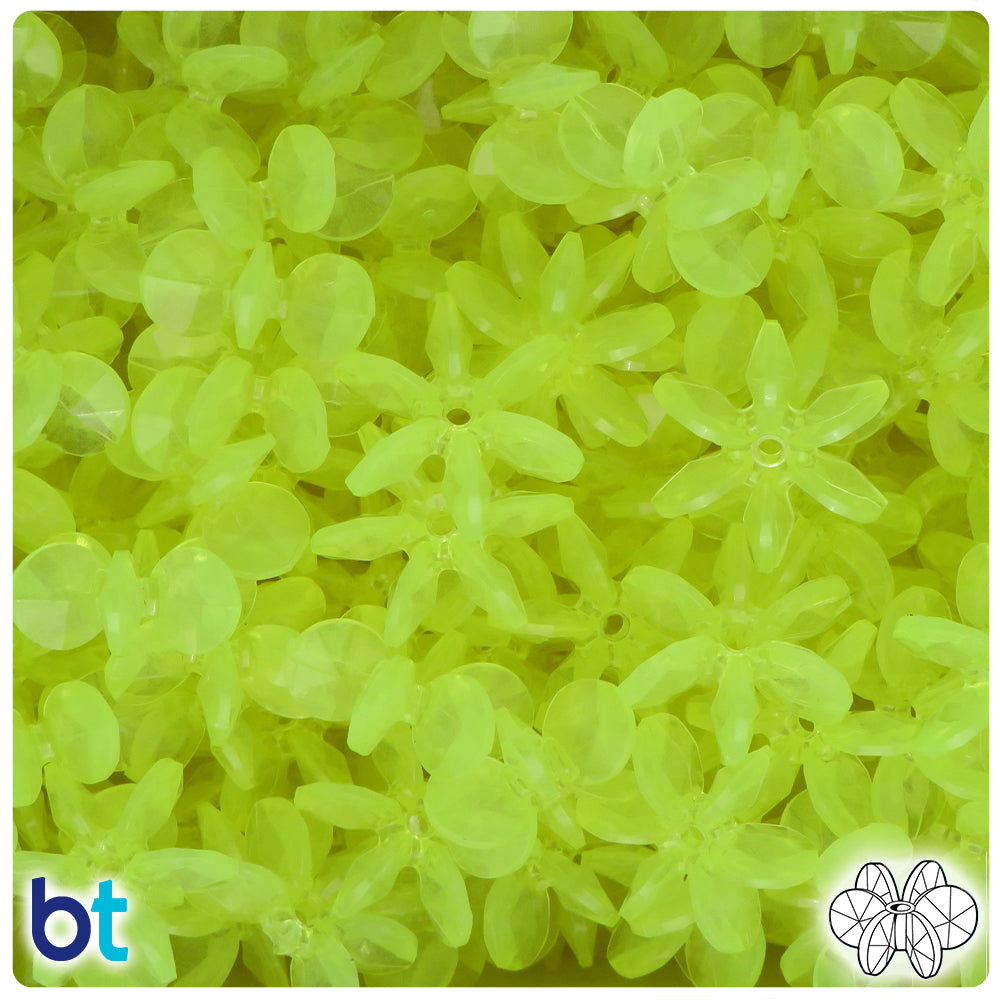 BeadTin Yellow Glow 18mm SunBurst Plastic Craft Beads (135pcs)