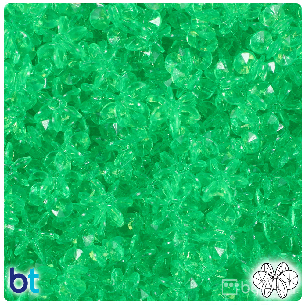 BeadTin Mint Transparent 12mm SunBurst Plastic Craft Beads (450pcs)