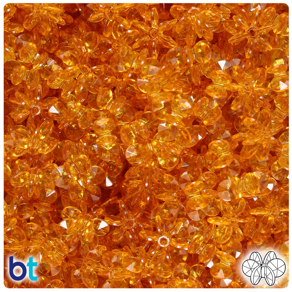 BeadTin Topaz Transparent 12mm SunBurst Plastic Craft Beads (450pcs)