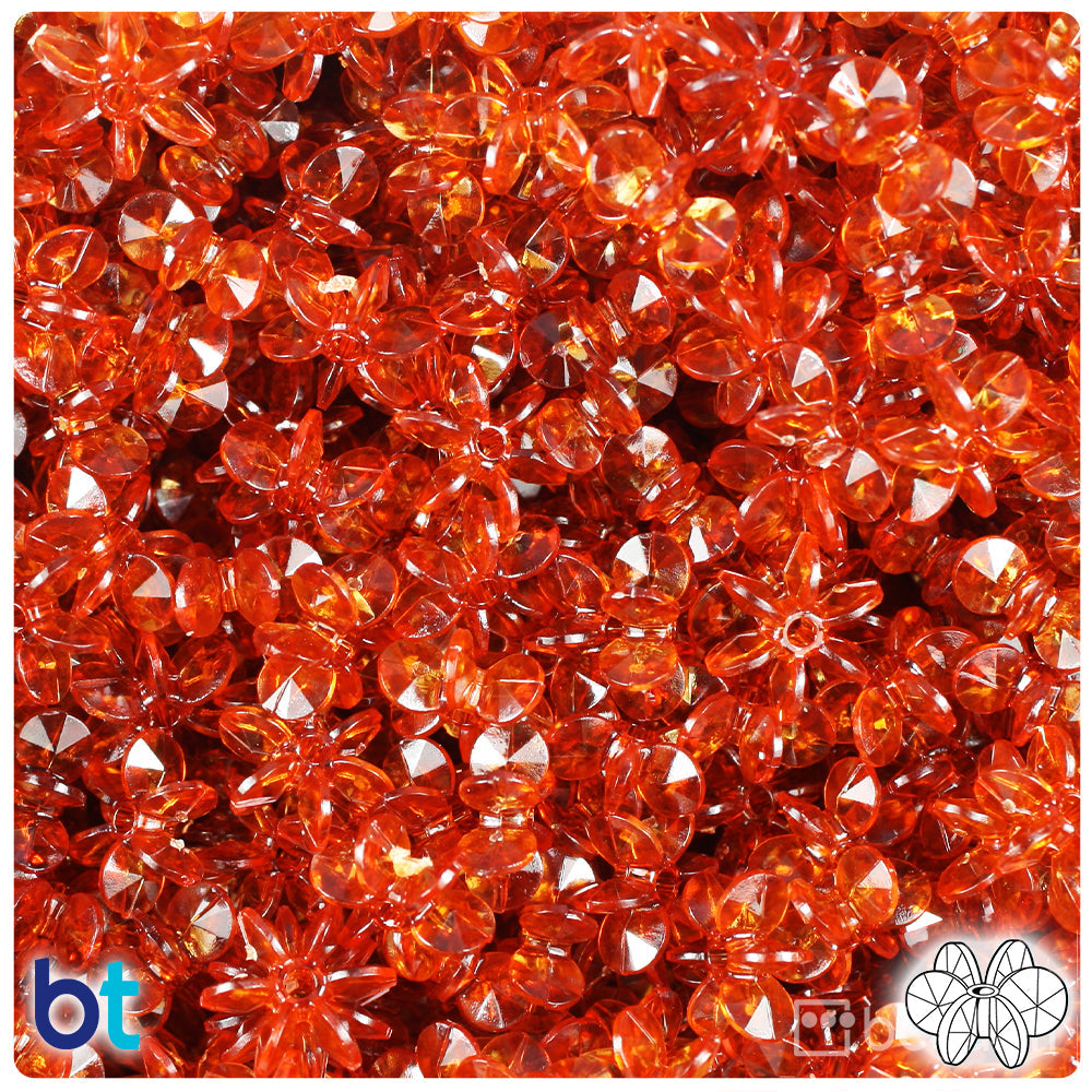 BeadTin Tortoise Transparent 12mm SunBurst Plastic Craft Beads (450pcs)