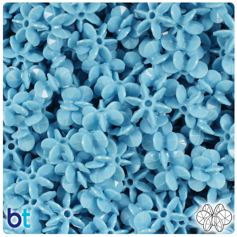 BeadTin Baby Blue Opaque 12mm SunBurst Plastic Craft Beads (450pcs)