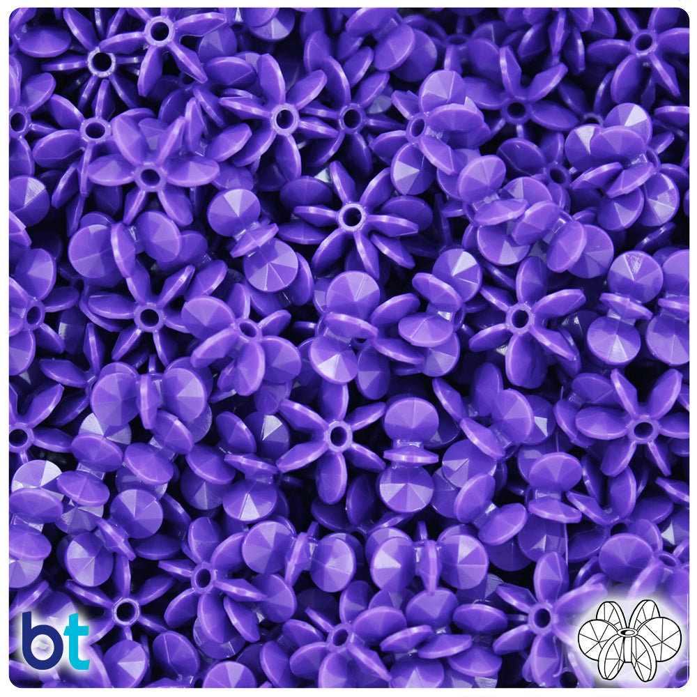 BeadTin Dark Lilac Opaque 12mm SunBurst Plastic Craft Beads (450pcs)