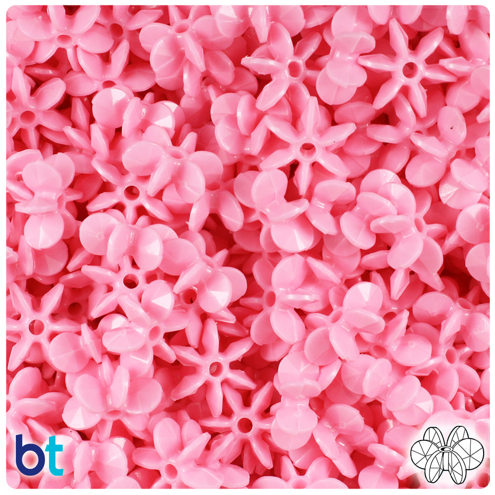 BeadTin Baby Pink Opaque 12mm SunBurst Plastic Craft Beads (450pcs)