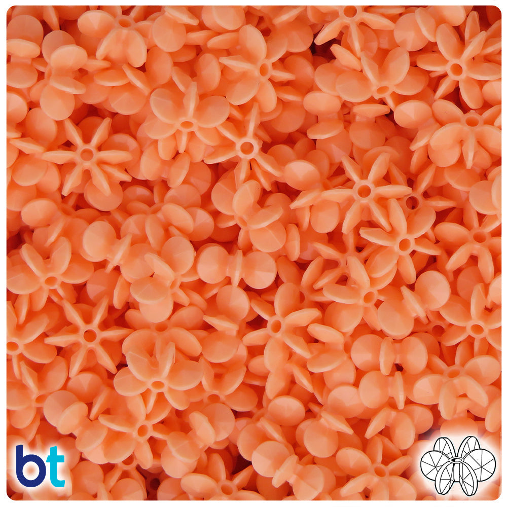 BeadTin Peach Opaque 12mm SunBurst Plastic Craft Beads (450pcs)
