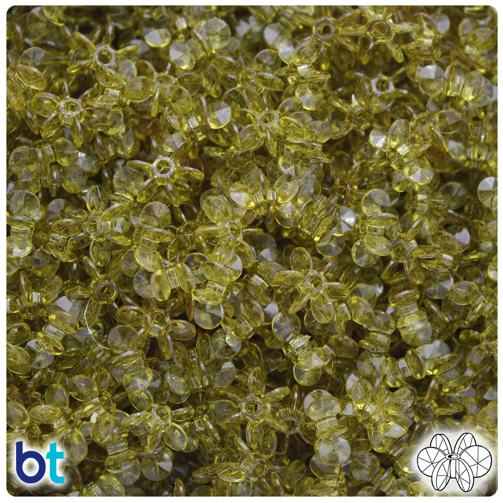BeadTin Avocado Transparent 10mm SunBurst Plastic Craft Beads (450pcs)
