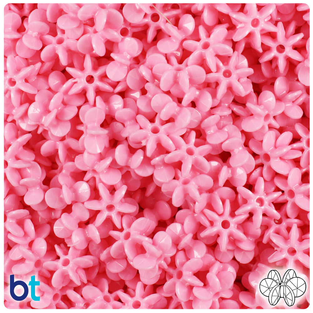 BeadTin Baby Pink Opaque 10mm SunBurst Plastic Craft Beads (450pcs)
